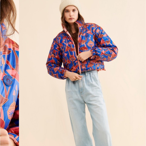 FARM Rio Jackets & Blazers - Farm Rio reversible wild horses tricot puffer jacket